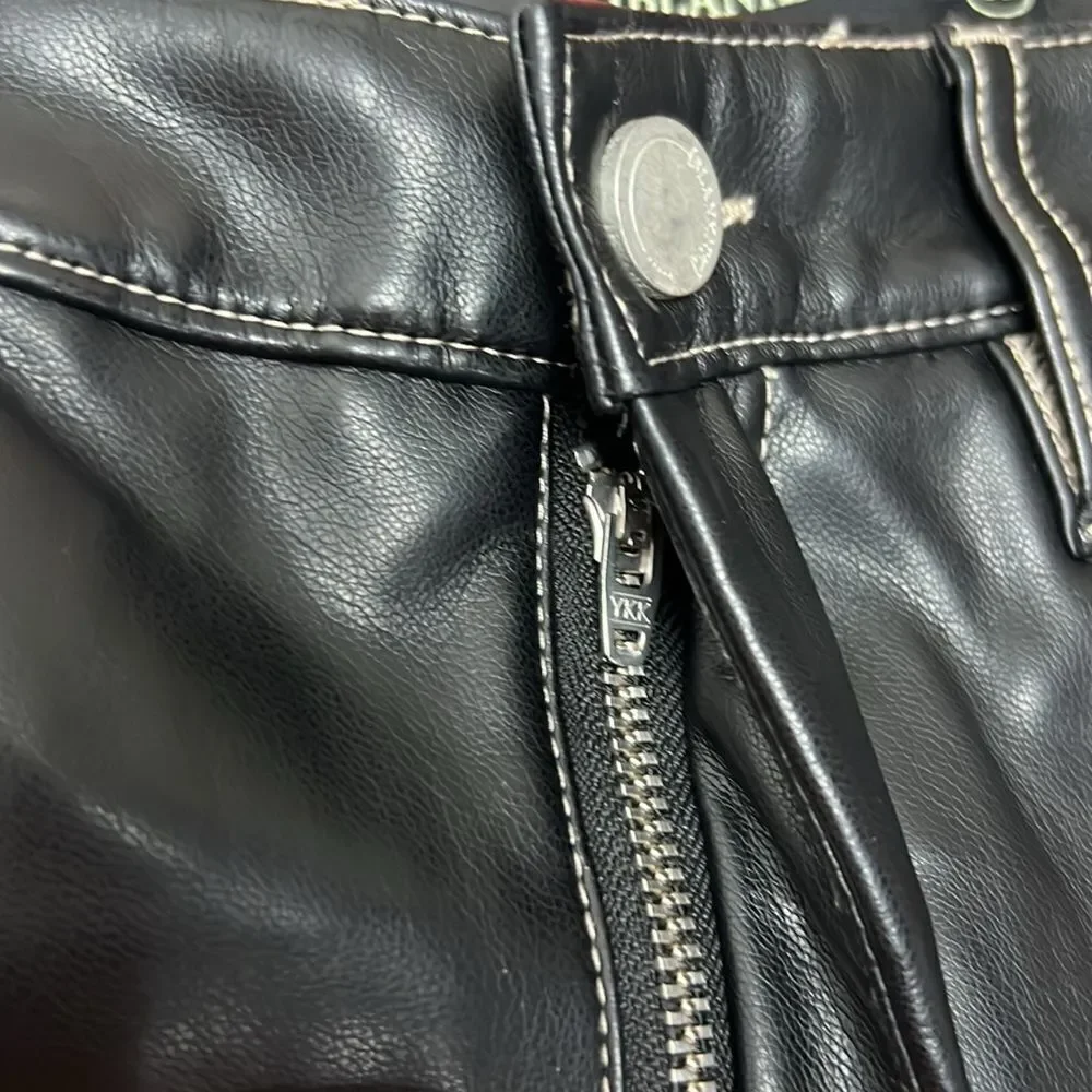 BLANKNYC Vegan Leather Black (City Bound) Carpenter Pants size 30 NWT